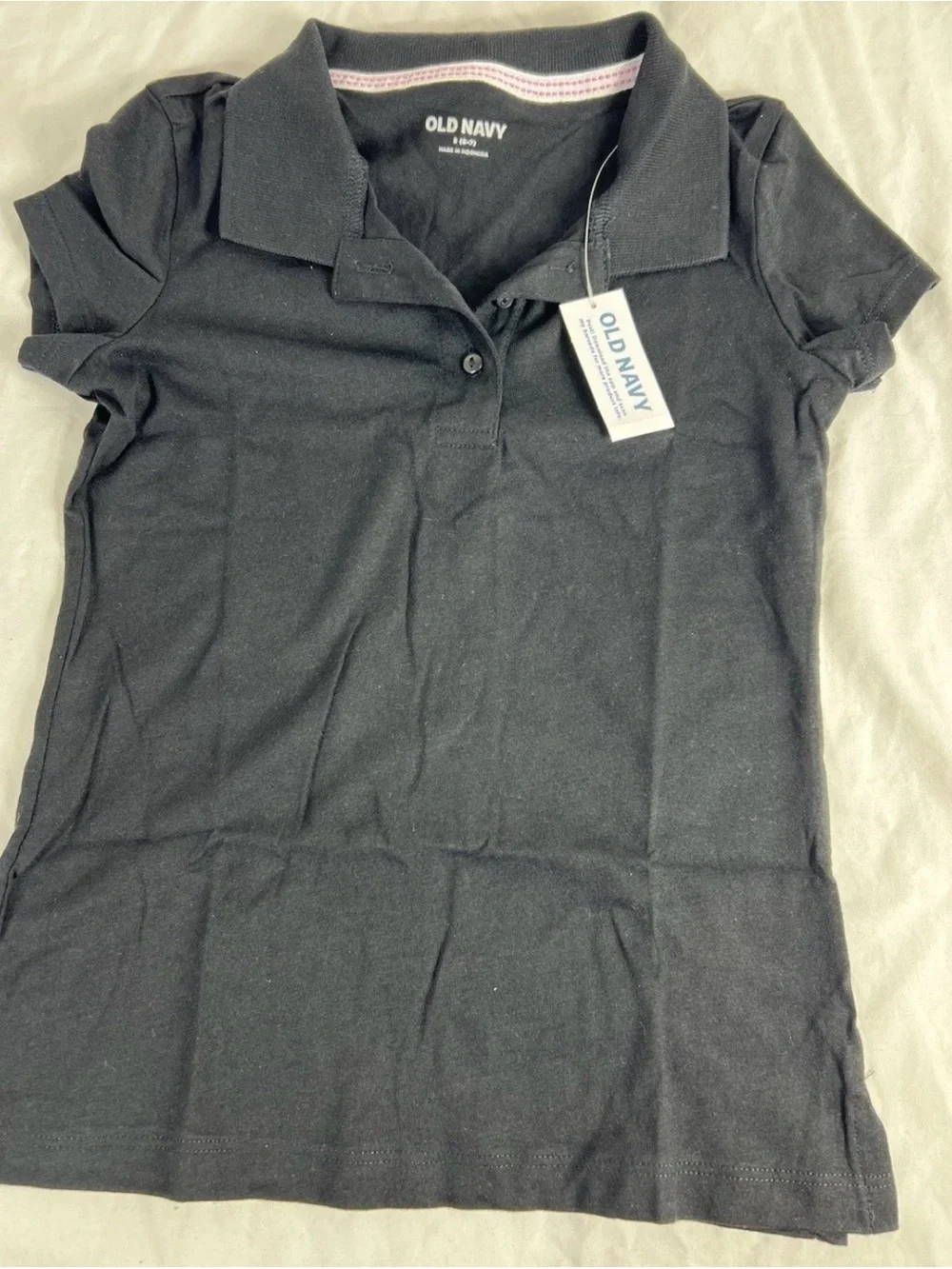 3-Old Navy Polo Shirt Girls, Black Short Sleeve, School Uniform, Small 6-7
